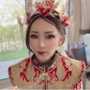 pr社『兔兔』穿着婚纱约舌头360度旋转